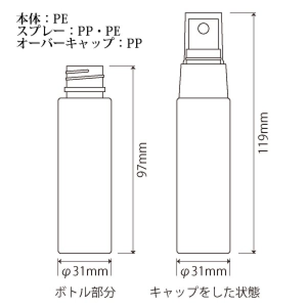 スプレータイプ・PEボトル50ml（ホワイト） 5本セット｜アロマオイルの格安通販専門店｜イーズアロマショップ-ease-aroma-shop