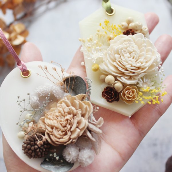 画像9: 選べるアロマワックスサシェ☆メール便可 サシェ アロマサシェ ボタニカルサシェ キャンドルサシェ ドライフラワー ソラフラワー ナチュラル 玄関 クローゼット デスク ドアノブ 芳香 雑貨 ハンドメイド ルームフレグランス (9)