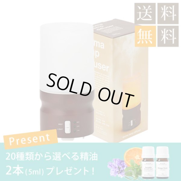 画像1: 【送料無料】アロマランプディフューザー★ダークブラウン★（精油5ml×3本付き） (1)